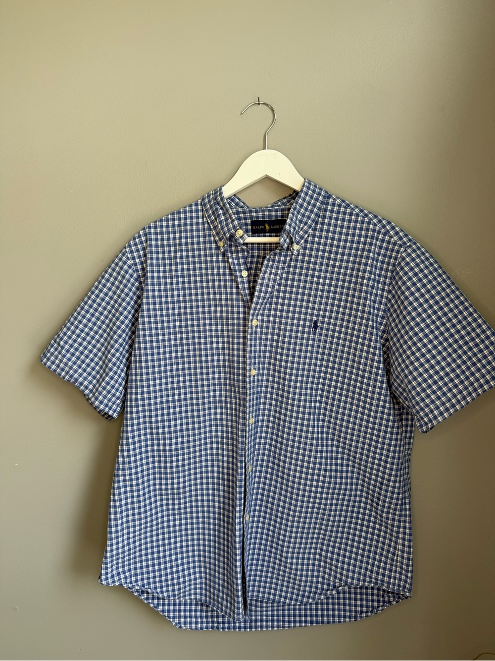Polo by Ralph Lauren Blue Check Short-Sleeve Button-Down Shirt